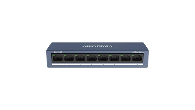 Switch 8 porturi 10/100 Mbps RJ45 - Hikvision DS-3E0108-O Switch 8 porturi 10/100 Mbps RJ45 - Hikvision DS-3E0108-O