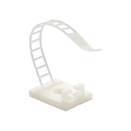 Suport plastic ajustabil pentru prindere cabluri, alb, 25x18 mm, autoadeziv, 100 buc - TSY Cable TAA-1-W