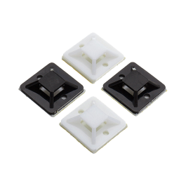 Suport plastic prindere coliere, ALB, 19x19 mm, autoadeziv, 100 buc - TSY Cable TAD-1-W