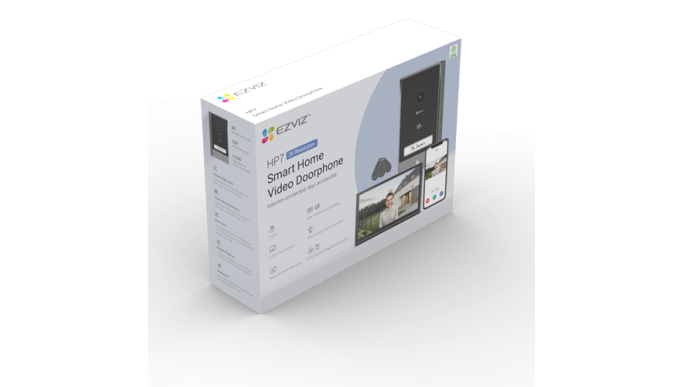 Kit interfon video inteligent EZVIZ, rezoluție 2k, monitor TFT 7 inch, instalare pe 2 fire, RFID, comenzi poartă/ușă, SDcard, Wi-Fi, IR CS-HP7-2k