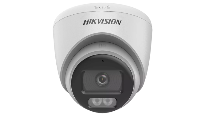 ColorVu, Dual Light - Cameră analog 2MP, lentilă 2.8mm, IR 40m, WL 40m, TVI/AHD/CVI/CVBS, Microfon, IP67 - Hikvision DS-2CE72DF0T-LFS-2.8mm