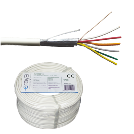 Cablu de alarmă 6 fire ecranate, cupru integral, 100m - eRaya AL10622-100