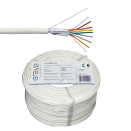 Cablu de alarmă 8 fire ecranate, cupru integral, 100m - eRaya AL10822-100