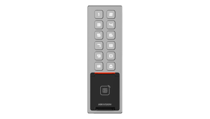 Terminal control acces, PIN/Card M1/amprentă/bluetooth, Wiegand, Wi-Fi, RS485, Alarmă, IK08 - HIKVISION DS-K1T805MBFWX