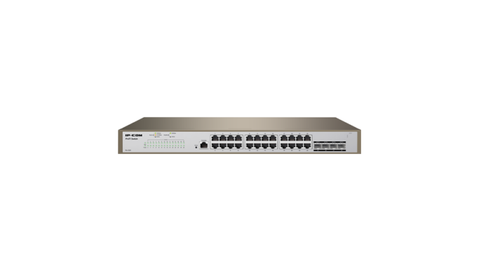 Switch 24 porturi Gigabit, 4 porturi SFP Gigabit, 1 port RJ45 consolă, Management, 1U - IP-COM PRO-S24