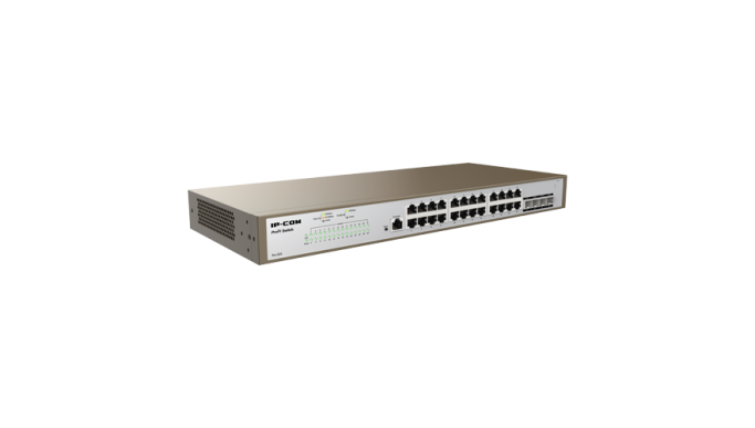 Switch 24 porturi Gigabit, 4 porturi SFP Gigabit, 1 port RJ45 consolă, Management, 1U - IP-COM PRO-S24