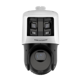 TandemVu, DarkFighter, ColorVu - Cameră IP, 6MP, lentilă 2.8mm și 4.8~120mm, 25X, lumină albă 30m, IR 100m, Alarmă, PoE+ - Hikvision DS-2SE4C225MWG-E26F0