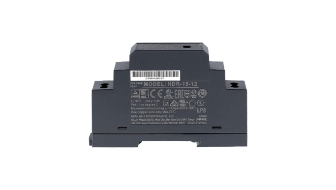 Sursă de alimentare în comutație, 12V / 1.25A, șină DIN - Mean Well HDR-15-12