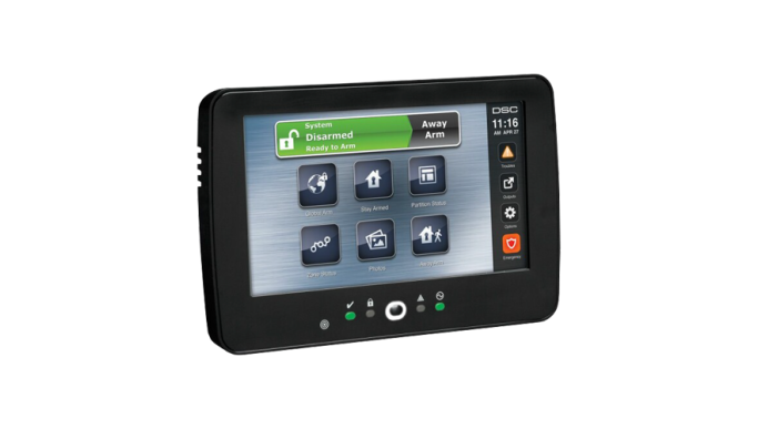 Tastatură touch screen color 7', 128 zone, cititor proximitate, negru, EN/RO, SERIA NEO - DSC HS2TCHPBLKEE1