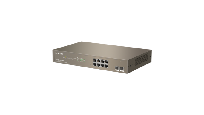 Switch 8 porturi PoE Gigabit, uplink 2 porturi SFP Gigabit, 130W, Cloud Management - IP-COM G3310P-8-150W