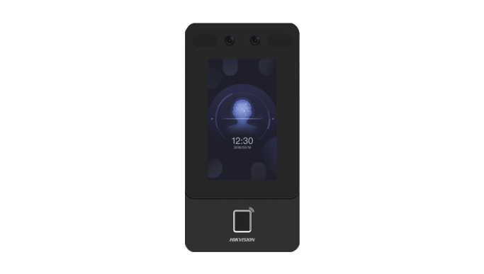 Terminal control acces TCP/IP cu Recunoaștere facială, Amprentă, Card Mifare, PIN, 2MP, WiFi, PoE - HIKVISION DS-K1T342MFWX-E1