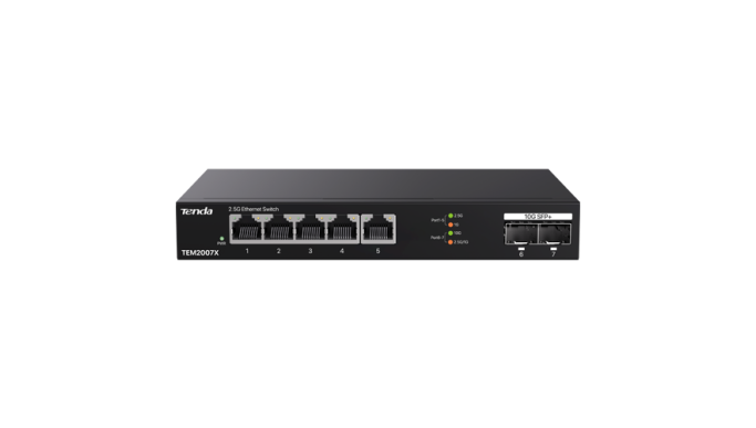 Switch 5 x RJ45 2,5G, 2 x SFP+ 10G - TENDA TND-TEM2007X Switch 5 x RJ45 2,5G, 2 x SFP+ 10G - TENDA TND-TEM2007X