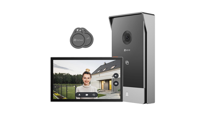 Kit video-interfon, monitor tactil 7 inch, 2 fire, cameră 2MP, IR 5m, SDcard, Wi-Fi 6 - EZVIZ CS-HP5-2MP