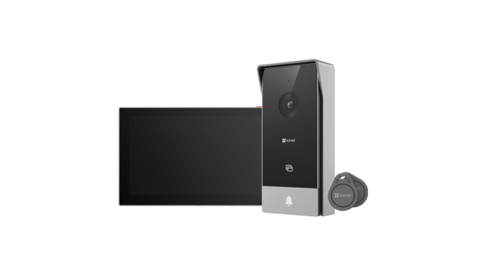 Kit video-interfon, monitor tactil 7 inch, 2 fire, cameră 2MP, IR 5m, SDcard, Wi-Fi 6 - EZVIZ CS-HP5-2MP