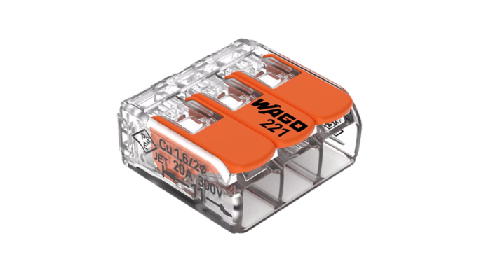 Conector derivație 3 fire, max. 4 mm² (50 buc.) - WAGO 221-413