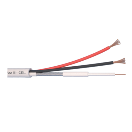 Cablu microcoaxial + alimentare 2x0,5, cupru 100%, 100m MCX75-2x0.5