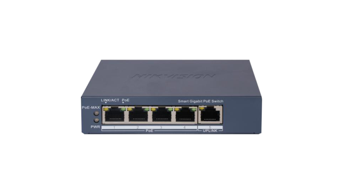 Switch 4 porturi Gigabit PoE, 1 port Uplink, Management - Hikvision DS-3E1505P-EI