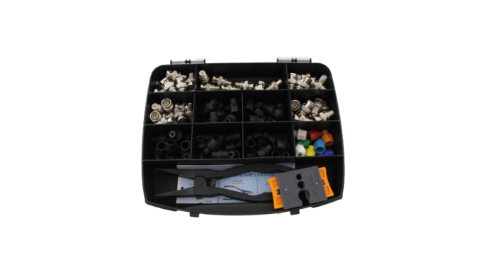 Kit 50 conectori CAP SYSTEM, decapator și clește sertizare - CAP SYSTEM CAP-KIT2BNC