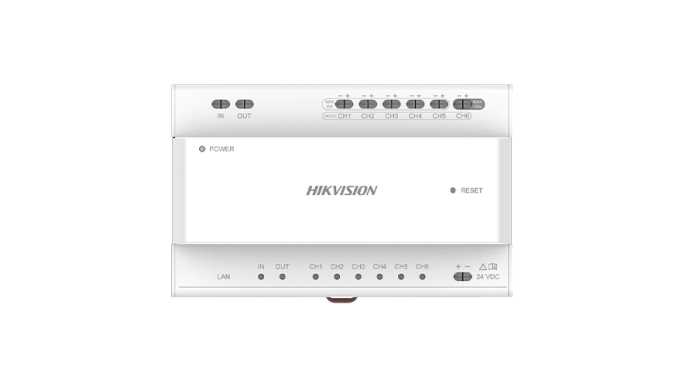 Distribuitor Video/Audio 2 fire pentru 6 posturi - Hikvision DS-KAD706Y