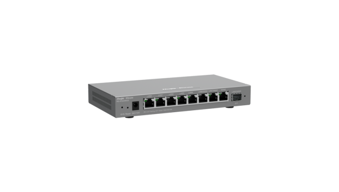Router 8 porturi RJ45 1 Gbps, 1 port SFP 1 Gbps, 200 clienți, Multi-WAN, Cloud Management - Ruijie RG-EG209GS Router 8 porturi RJ45 1 Gbps, 1 port SFP 1 Gbps, 200 clienți, Multi-WAN, Cloud Management - Ruijie RG-EG209GS
