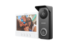 Kit videointerfon analogic, ecran 7', conectare 4 fire pentru 1 familie, IR, IK08 - Hikvision DS-KIS213