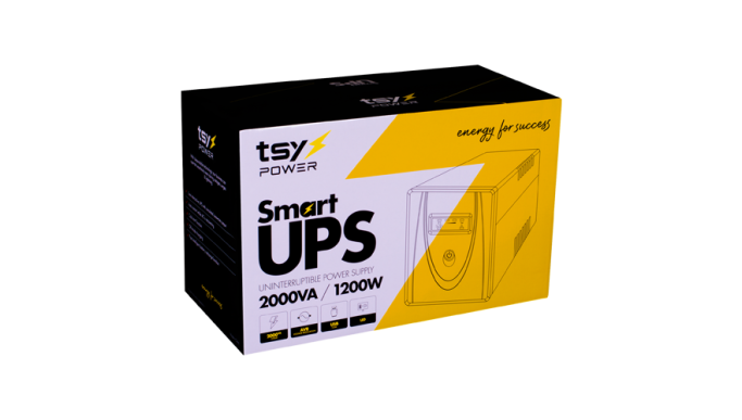 UPS TSY Power, 2000VA/1200W, LED, AVR, Management, 4 x Schuko, 2 x RJ45, 1 x USB type B - TSY-MP-2K0-LED