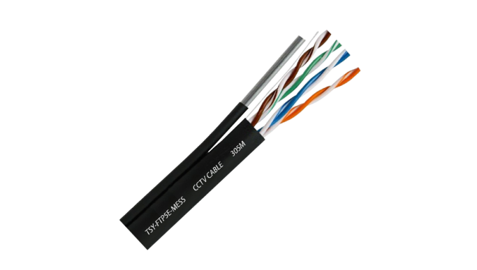 Cablu FTP autoportant, Cat 5E, Cupru 100%, 305m, negru TSY-FTP5E-MESS