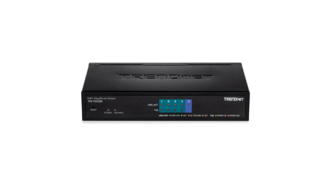 Switch 4 Gigabit PoE+ 31W, 1 port uplink Gigabit - TRENDnet TPE-TG50ES