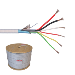 Cablu de alarmă 6 fire ecranate + alimentare 2x0.75, cupru integral, 500m 6CUEF+2x0.75-T