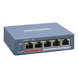 Switch 4 porturi PoE, 1 port uplink RJ45, SMART Management - Hikvision DS-3E1105P-EI