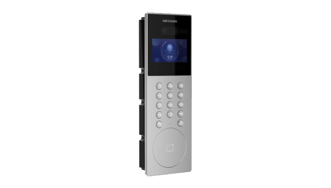 Panou exterior videointerfon TCP/IP pentru blocuri și spații birouri, control acces integrat card și DETECȚIE FACIALĂ - HIKVISION DS-KD9203-E6
