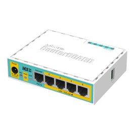 Router hEX PoE Lite, 5 x Fast Ethernet, 4 x PoE, RouterOS L4 - MikroTik RB750UPr2