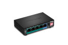 Switch 4 porturi Gigabit Long Range 200m PoE+, 1 port Gigabit - TRENDnet TPE-LG50