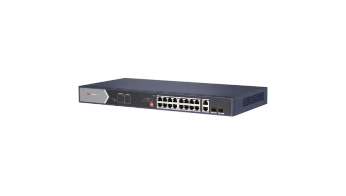 Switch 20 porturi Gigabit fără management, Hi PoE, 2 x RJ45, 2 x SFP 225W - HIKVISION DS-3E0520HP-E