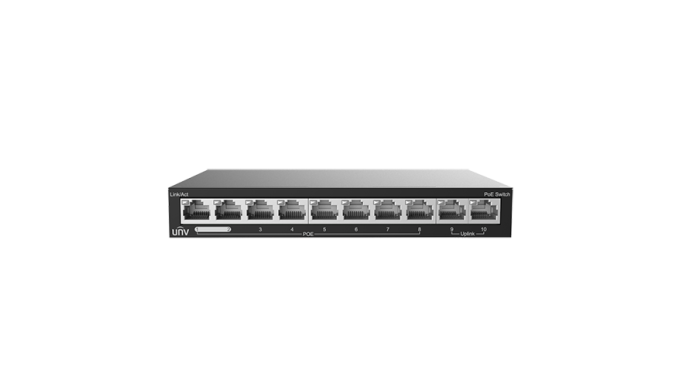 Switch 8 porturi PoE, 2 porturi uplink RJ45 - UNV NSW2020-10T-POE-IN