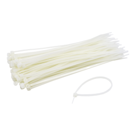 Coliere de plastic 250x3.6 mm, ALB, 100 buc - TSY Cable TCP-250-3.6-W