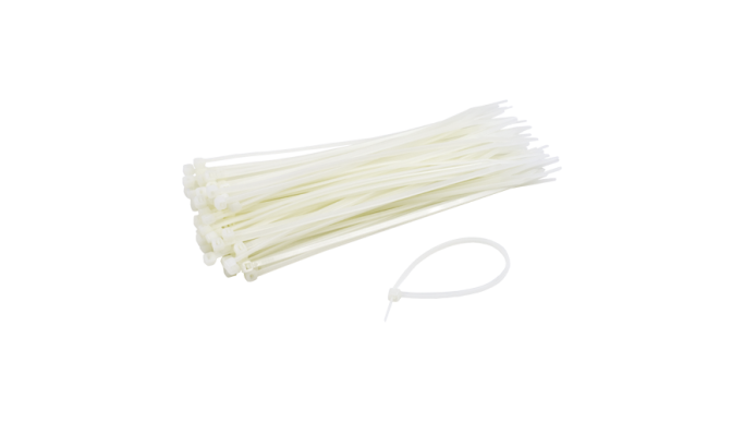 Coliere de plastic 300x3.6 mm, alb, 100 bucăți - TSY Cable TCP-300-3.6-W