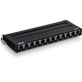 Patch Panel Wall Mount, 12 porturi RJ45 UTP, Cat6a, Ecranat, 0.5U - TRENDnet TC-P12C6AS